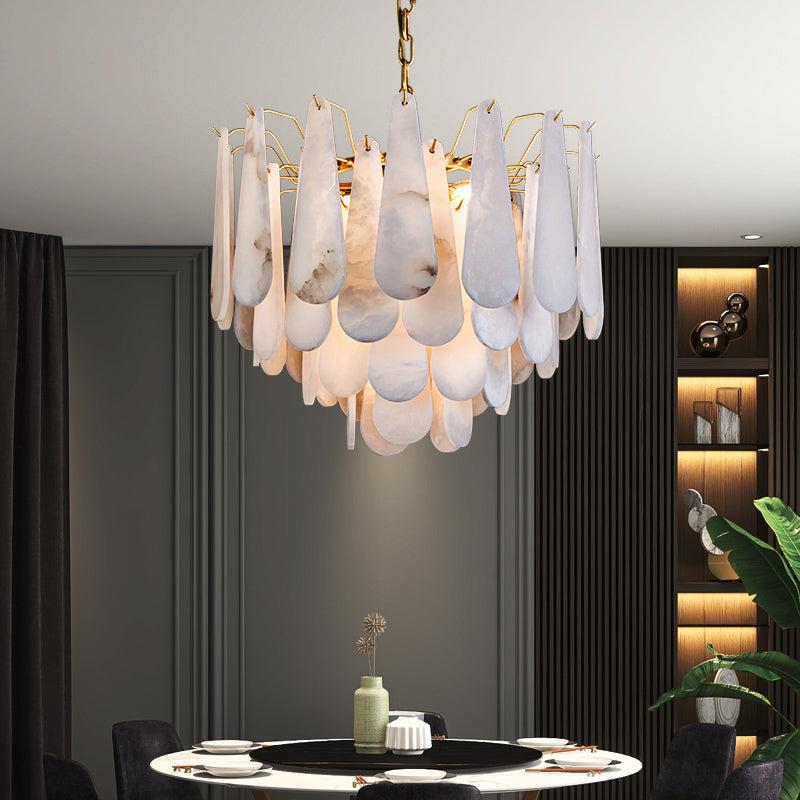 Alabaster Foyer Modern Chandelier – BALDERLIGHTING