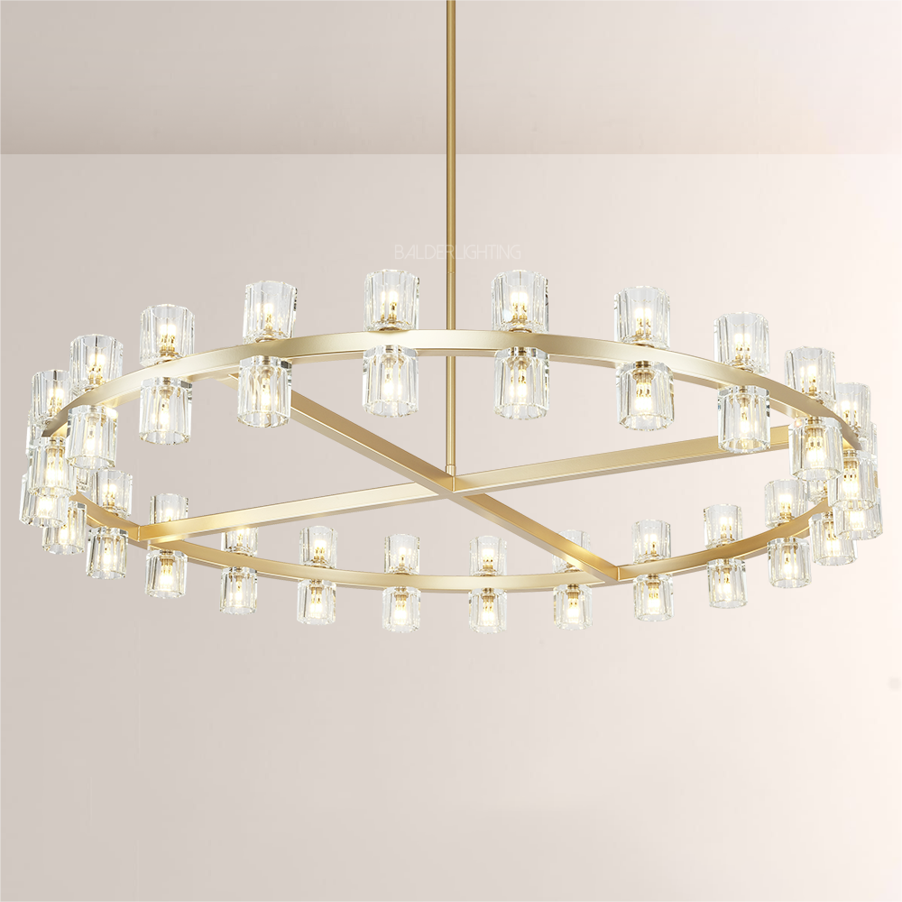 Felix Crystal Shades Round Chandelier 48"