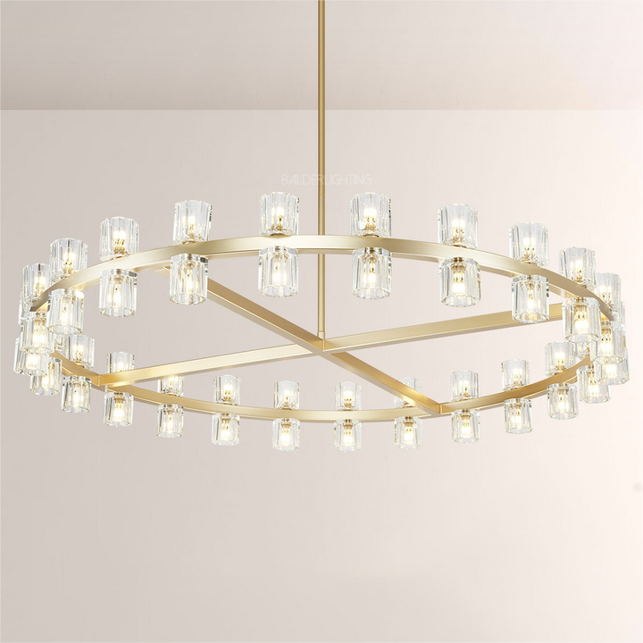 Felix Crystal Shades Round Chandelier 48"