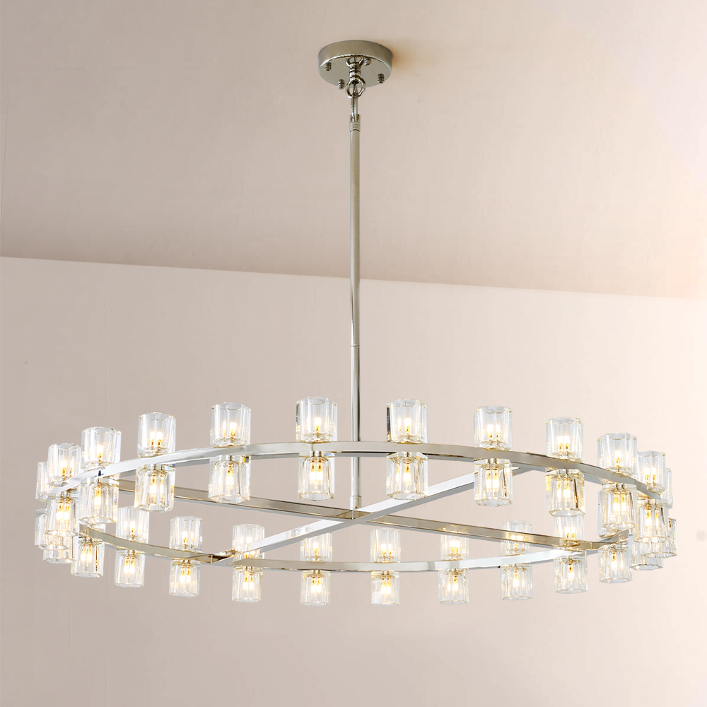 Felix Crystal Shades Round Chandelier 48"