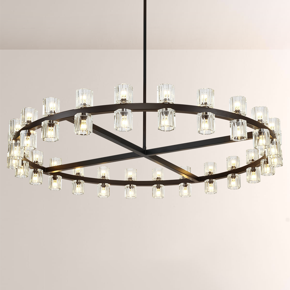 Felix Crystal Shades Round Chandelier 48"