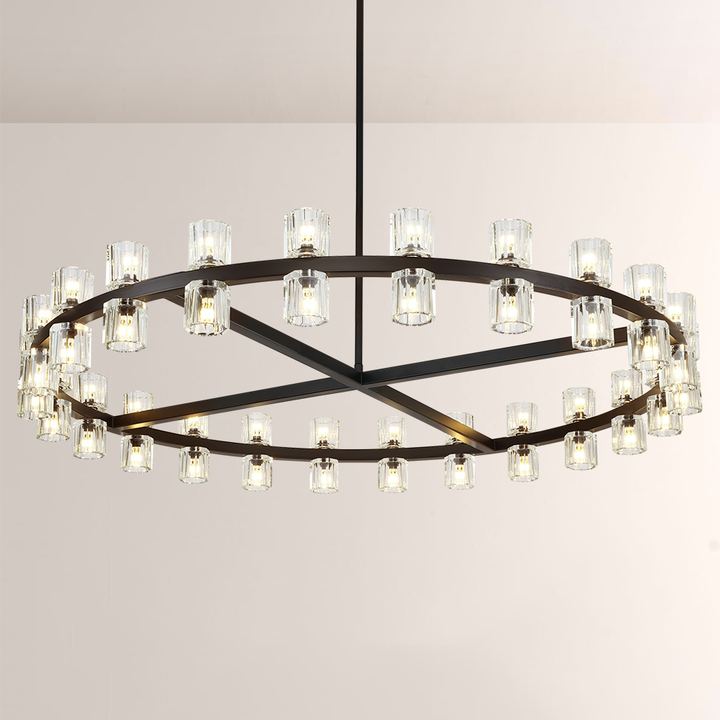 Felix Crystal Shades Round Chandelier 48"