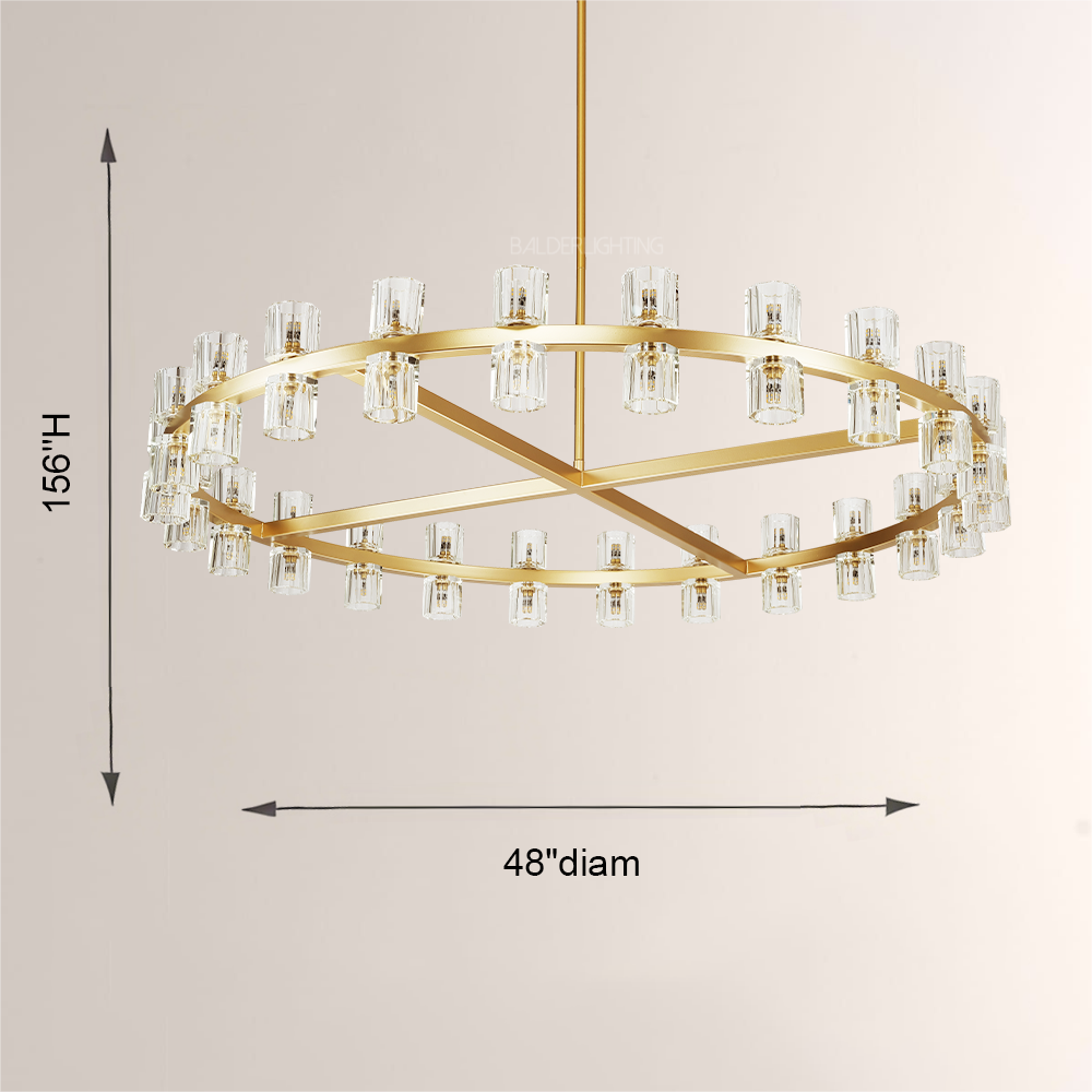 Felix Crystal Shades Round Chandelier 48"