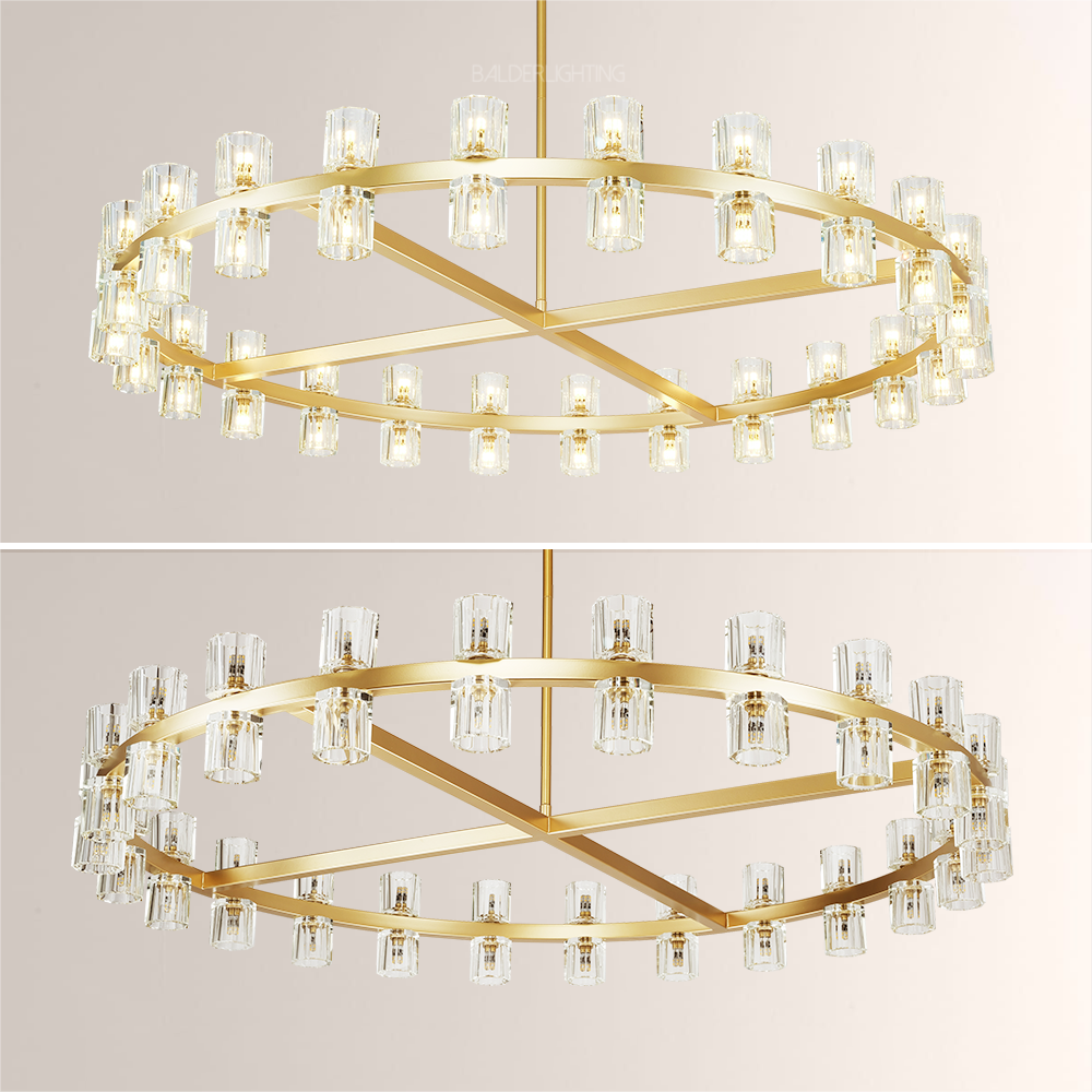 Felix Crystal Shades Round Chandelier 48"