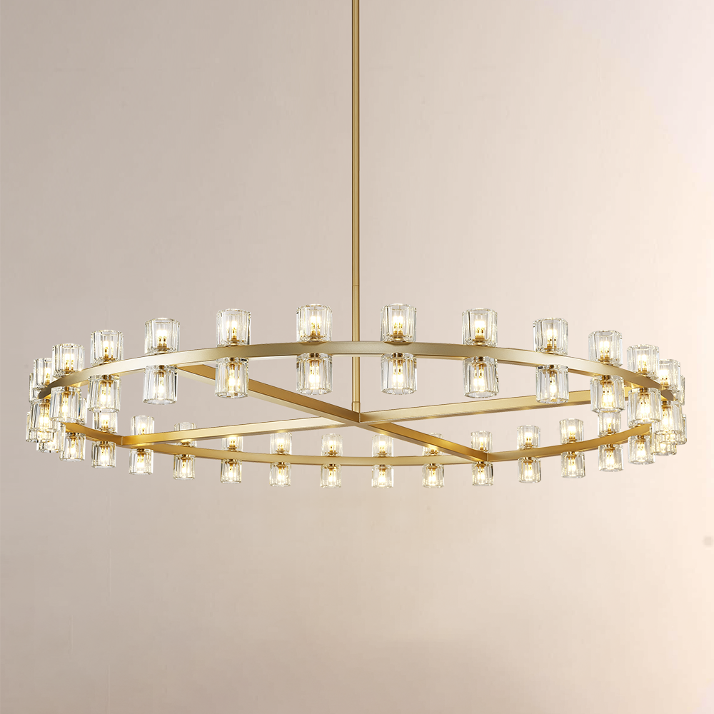 Felix Crystal Shades Round Chandelier 60"