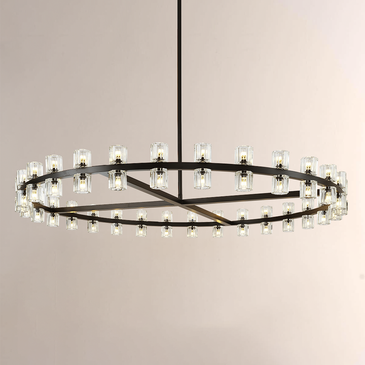 Felix Crystal Shades Round Chandelier 60"