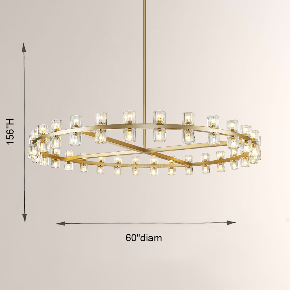 Felix Crystal Shades Round Chandelier 60"