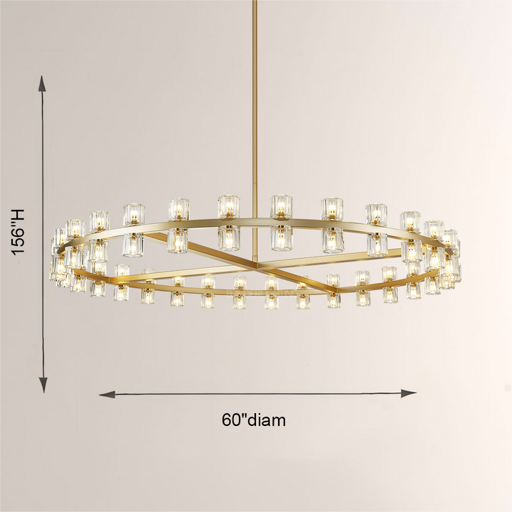 Felix Crystal Shades Round Chandelier 60"