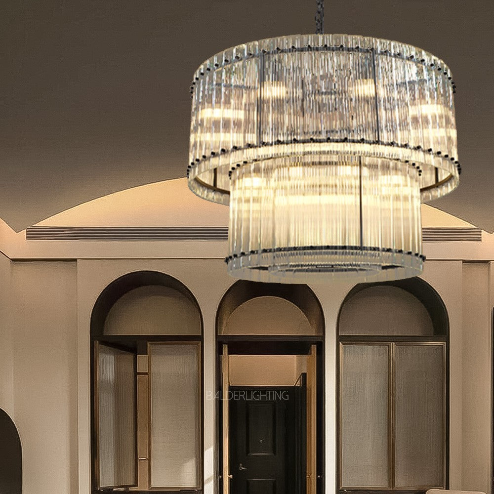 Mervin 2-Tier Round Chandelier 37"