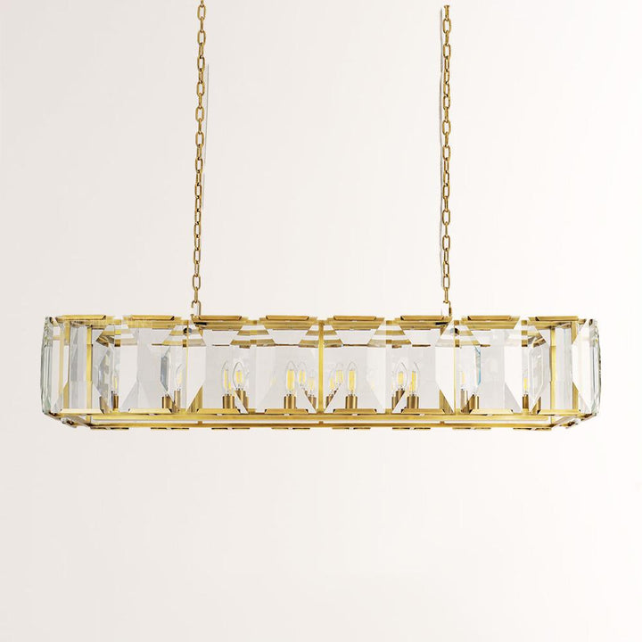 Paula Crystal Rectangular Chandelier 62"
