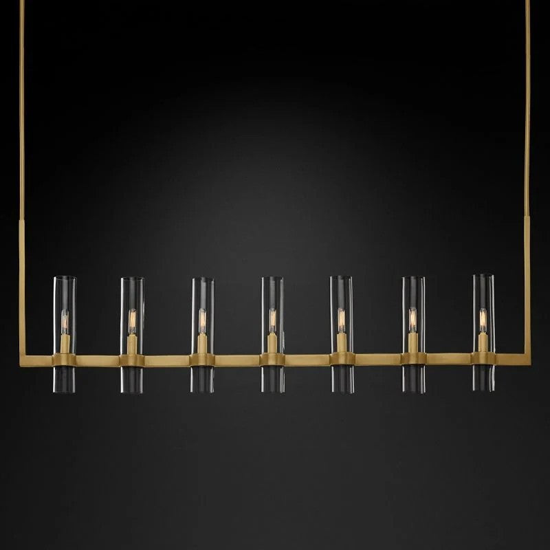 Rata Modern Fashion Glass Linear Chandelier 59"