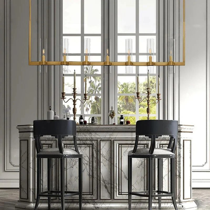 Rata Modern Fashion Glass Linear Chandelier 59"
