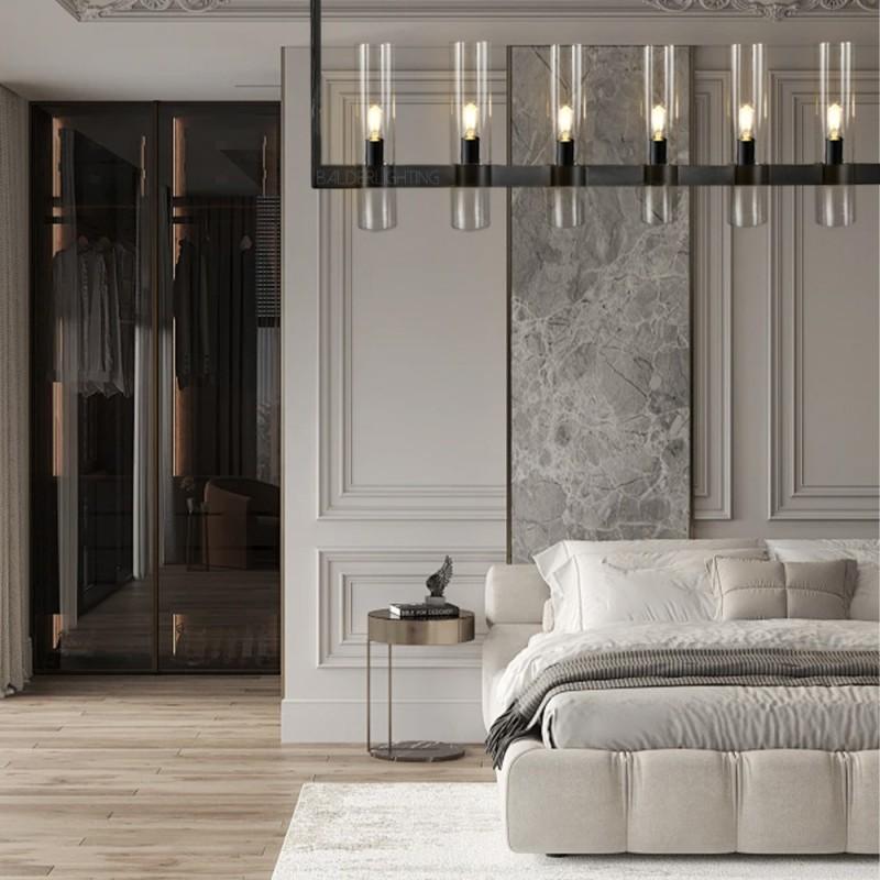 Rata Modern Fashion Glass Linear Chandelier 59"