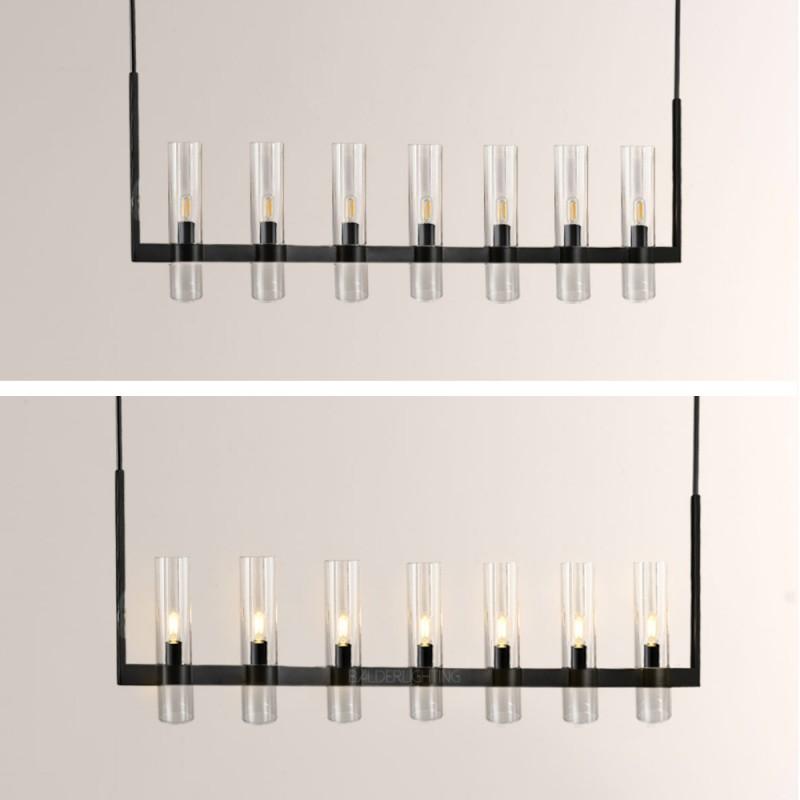 Rata Modern Fashion Glass Linear Chandelier 59"