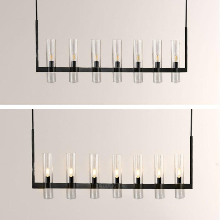 Rata Modern Fashion Glass Linear Chandelier 59"