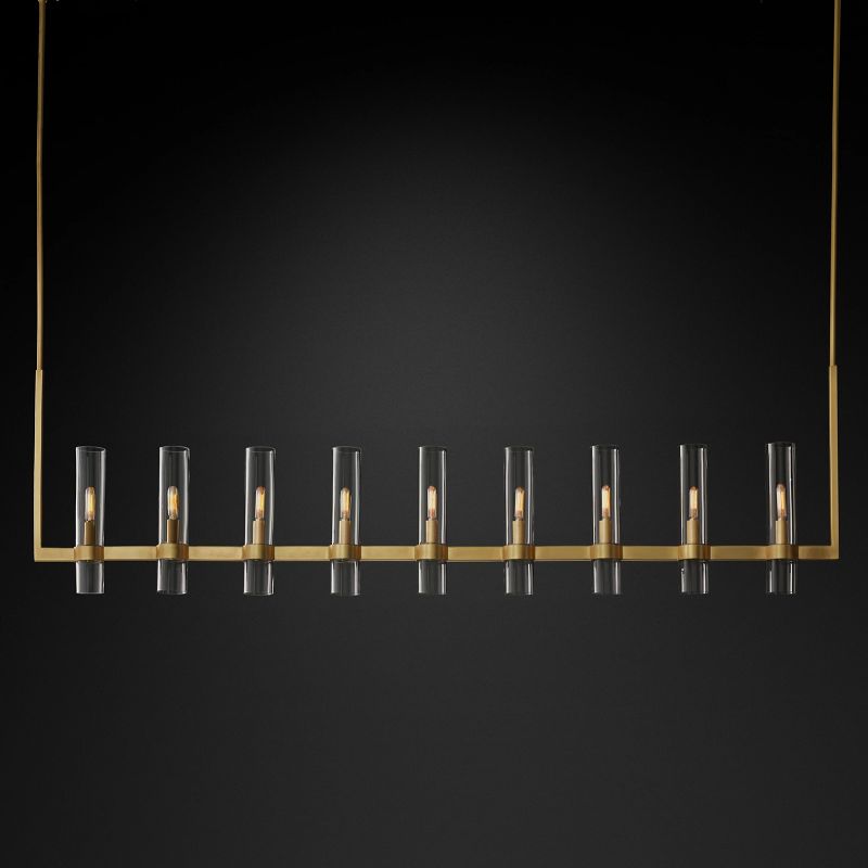 Rata Modern Fashion Glass Linear Chandelier 71"
