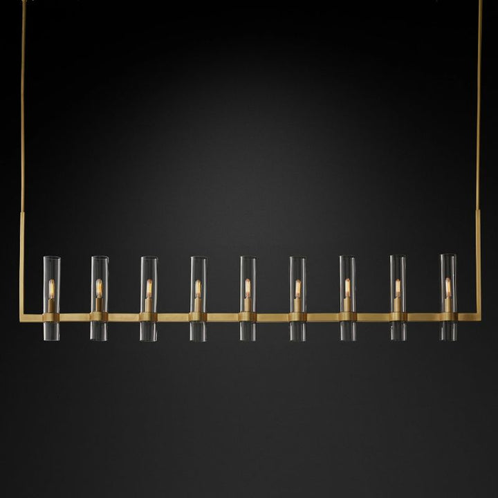 Rata Modern Fashion Glass Linear Chandelier 71"