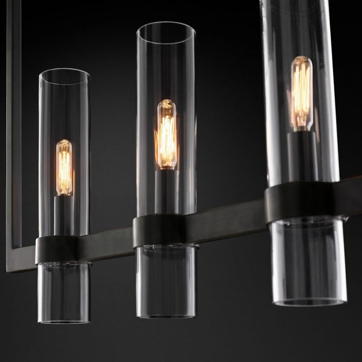 Rata Modern Fashion Glass Linear Chandelier 71"