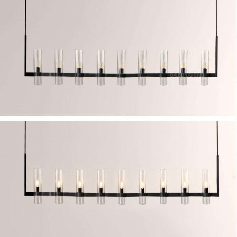Rata Modern Fashion Glass Linear Chandelier 71"