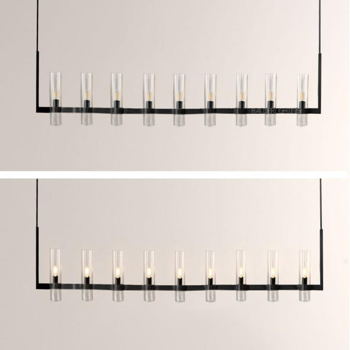 Rata Modern Fashion Glass Linear Chandelier 71"