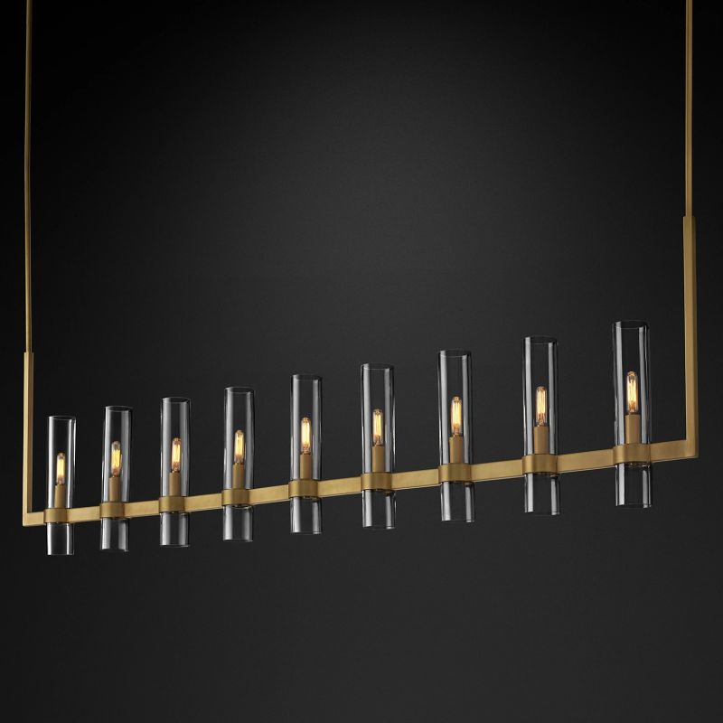 Rata Modern Fashion Glass Linear Chandelier 71"