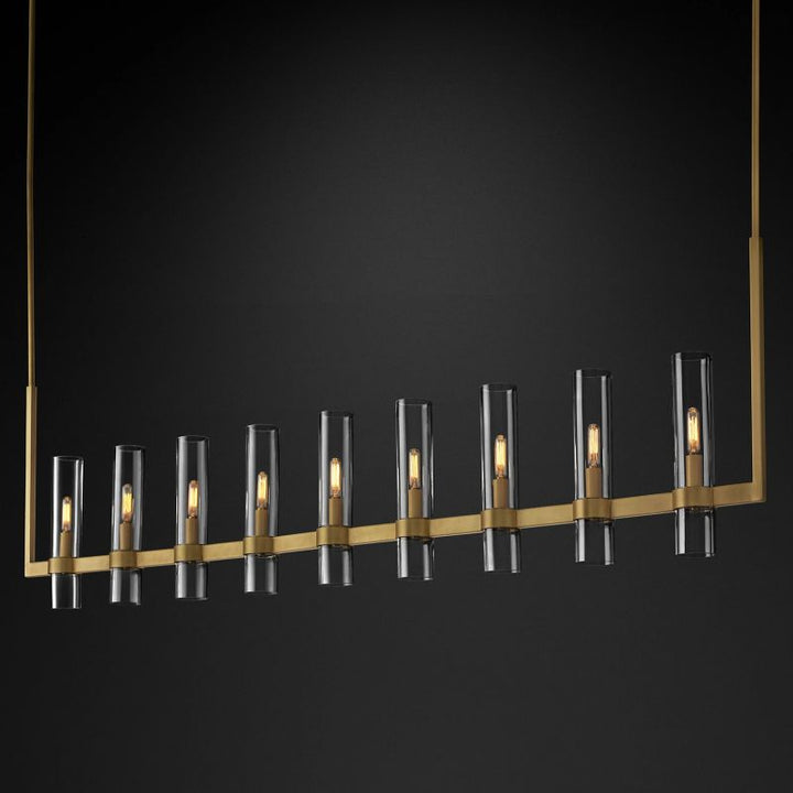 Rata Modern Fashion Glass Linear Chandelier 71"
