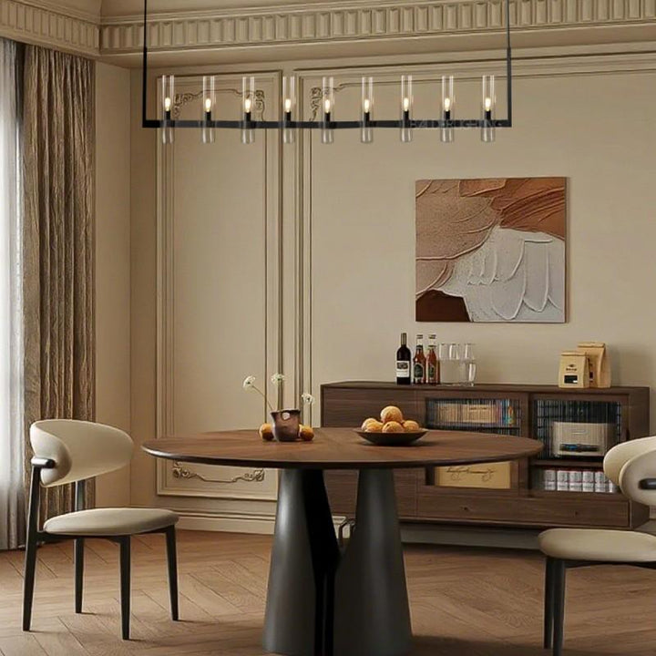 Rata Modern Fashion Glass Linear Chandelier 71"