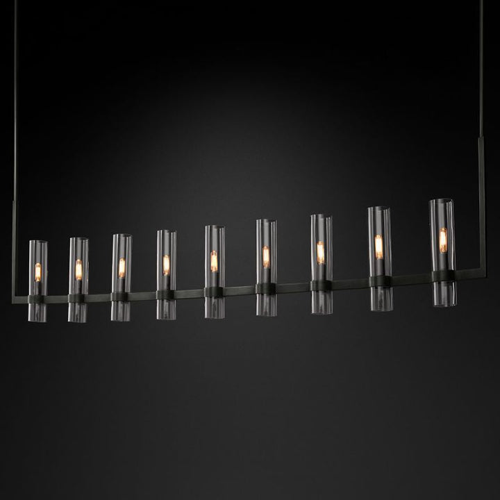 Rata Modern Fashion Glass Linear Chandelier 71"
