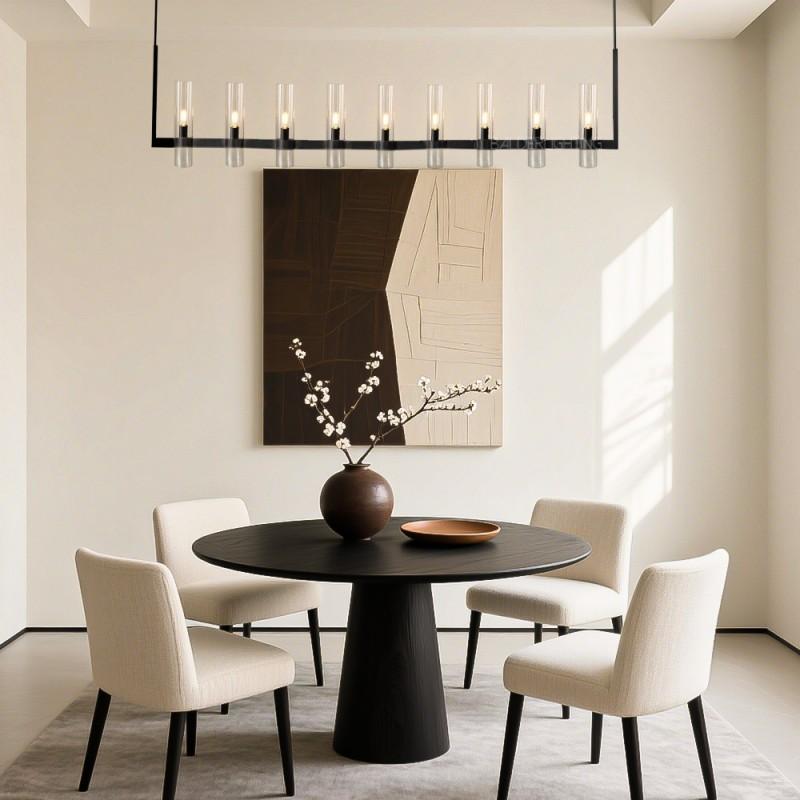 Rata Modern Fashion Glass Linear Chandelier 71"