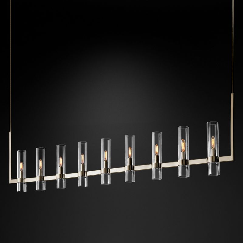 Rata Modern Fashion Glass Linear Chandelier 71"