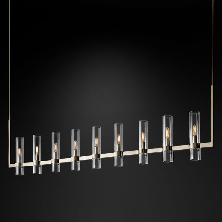 Rata Modern Fashion Glass Linear Chandelier 71"