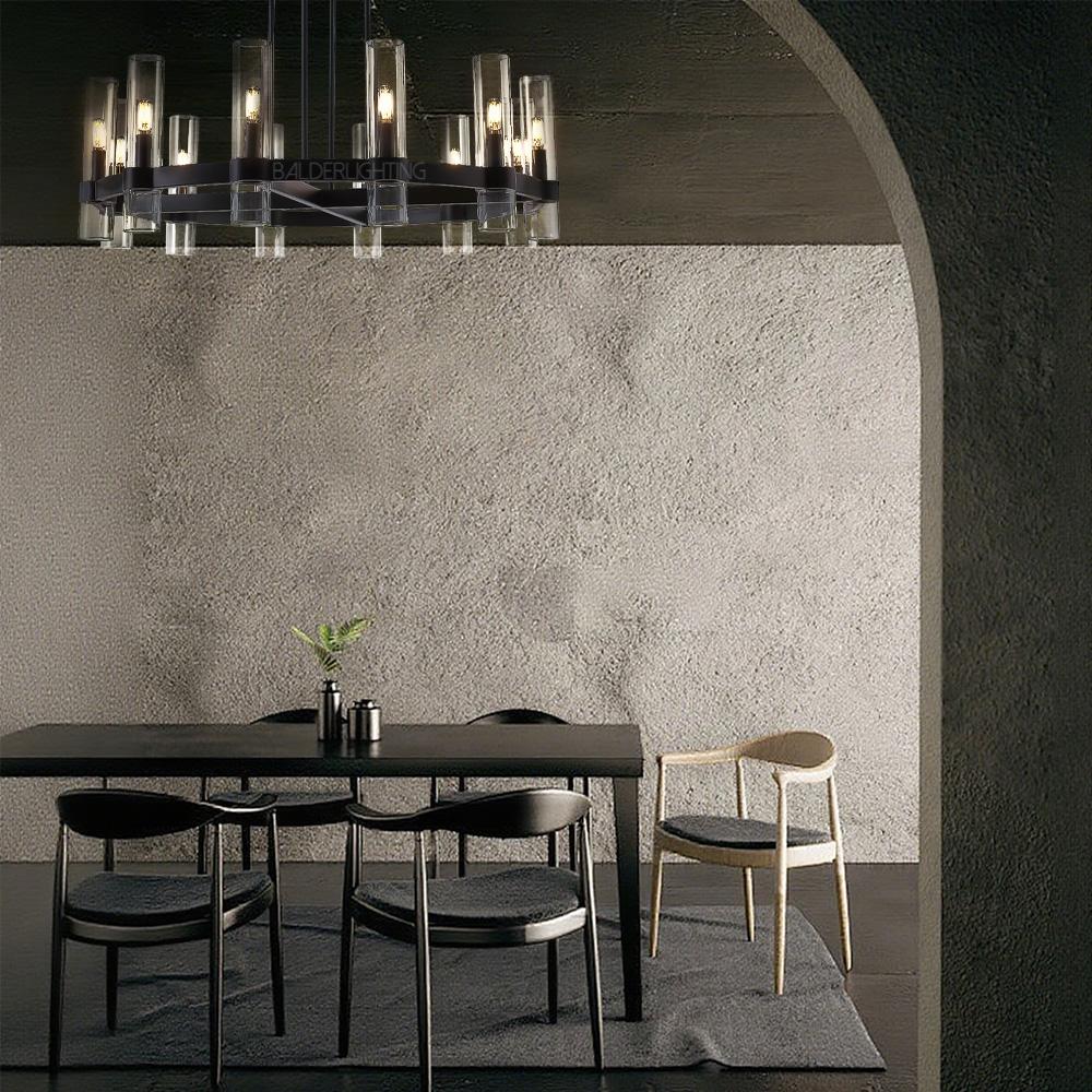 Rata Modern Fashion Glass Round Chandelier Light D36"