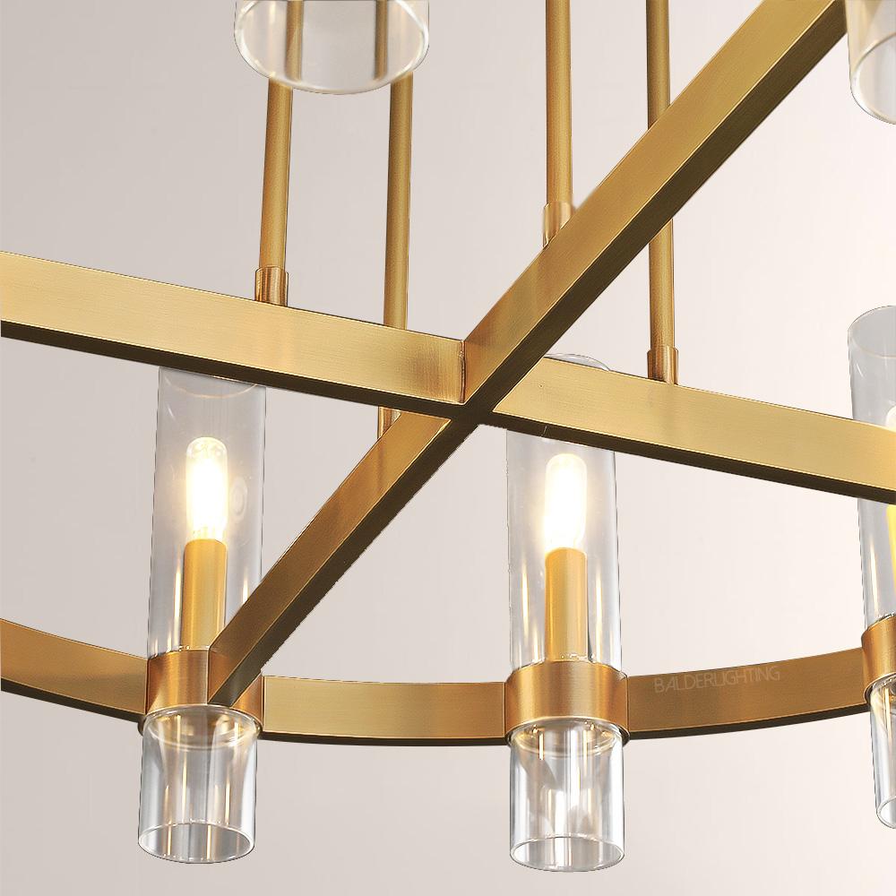 Rata Modern Fashion Glass Round Chandelier Light D36"