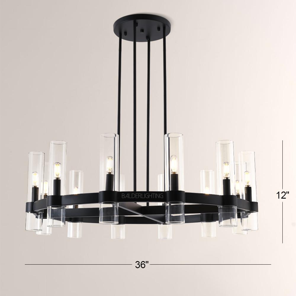 Rata Modern Fashion Glass Round Chandelier Light D36"