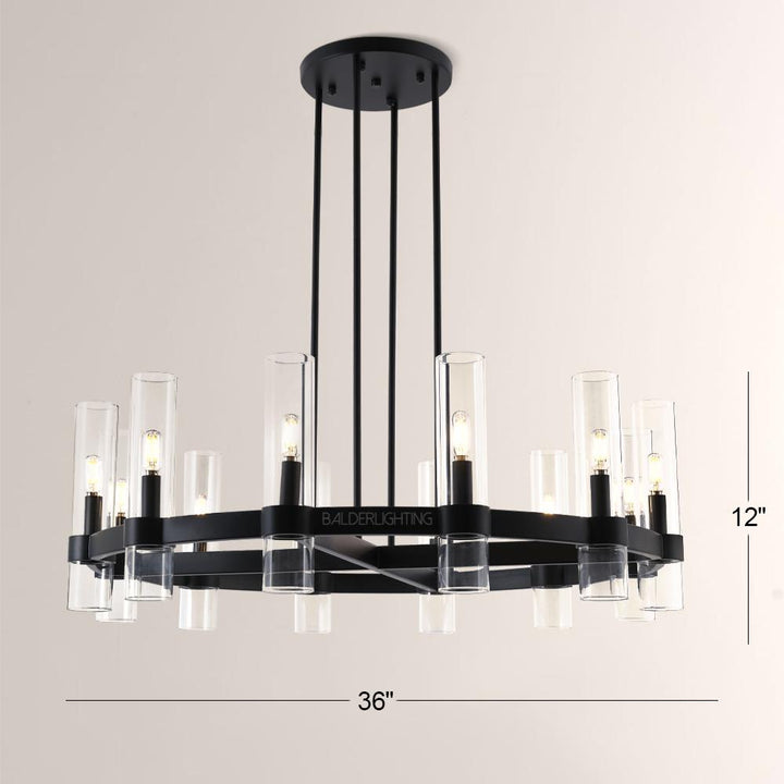 Rata Modern Fashion Glass Round Chandelier Light D36"