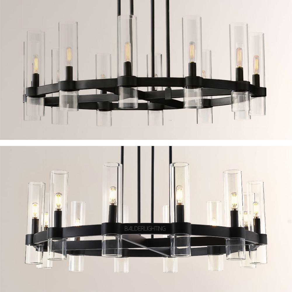 Rata Modern Fashion Glass Round Chandelier Light D36"