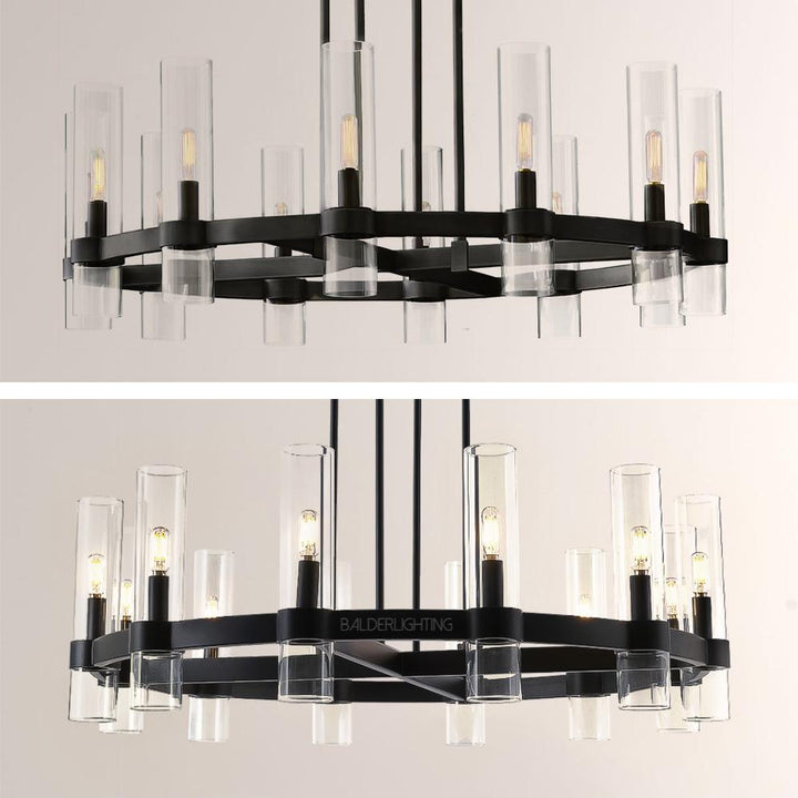Rata Modern Fashion Glass Round Chandelier Light D36"