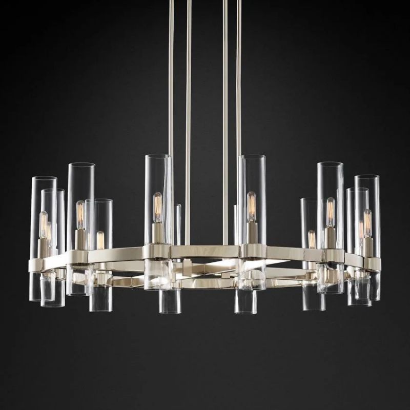 Rata Modern Fashion Glass Round Chandelier Light D36"
