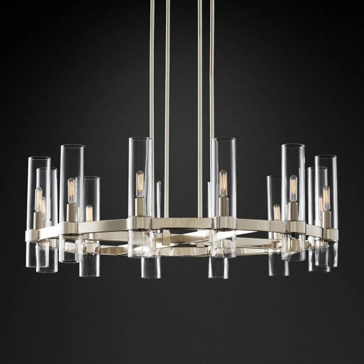 Rata Modern Fashion Glass Round Chandelier Light D36"