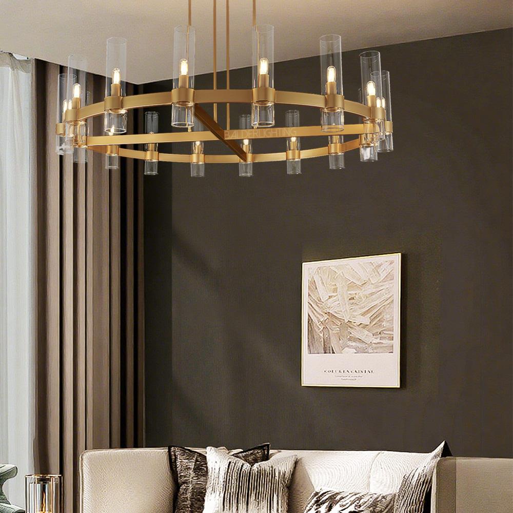 Rata Modern Fashion Glass Round Chandelier Light D48‘’
