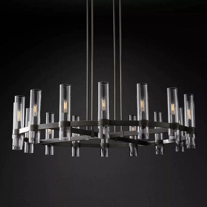 Rata Modern Fashion Glass Round Chandelier Light D48‘’
