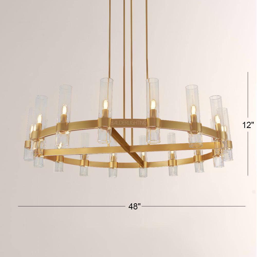 Rata Modern Fashion Glass Round Chandelier Light D48‘’