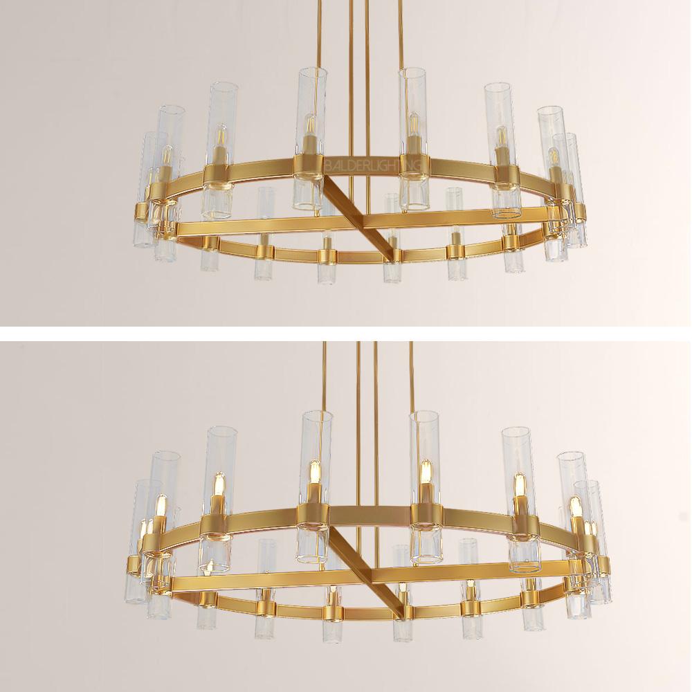 Rata Modern Fashion Glass Round Chandelier Light D48‘’