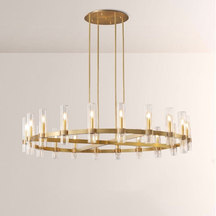 Rata Modern Fashion Glass Round Chandelier Light D60"