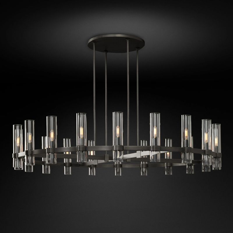 Rata Modern Fashion Glass Round Chandelier Light D60‘’