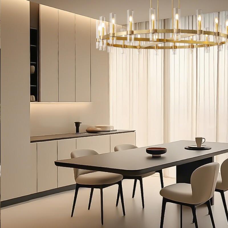 Rata Modern Fashion Glass Round Chandelier Light D60"