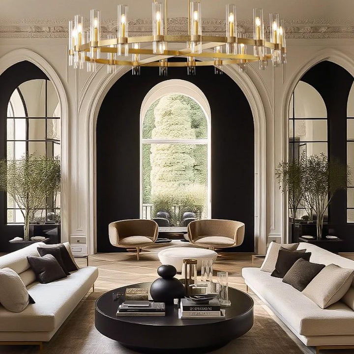 Rata Modern Fashion Glass Round Chandelier Light D60"