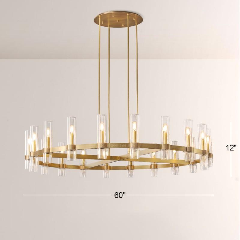 Rata Modern Fashion Glass Round Chandelier Light D60"