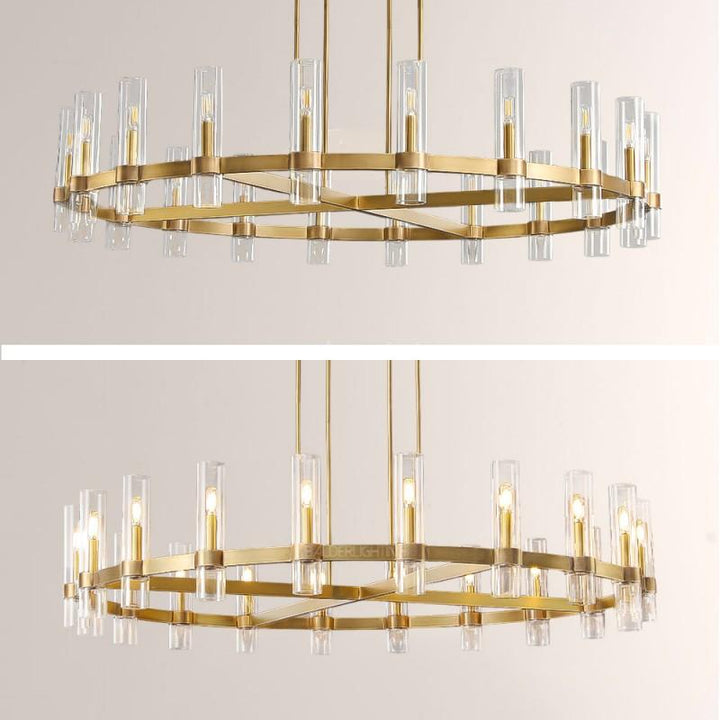 Rata Modern Fashion Glass Round Chandelier Light D60"