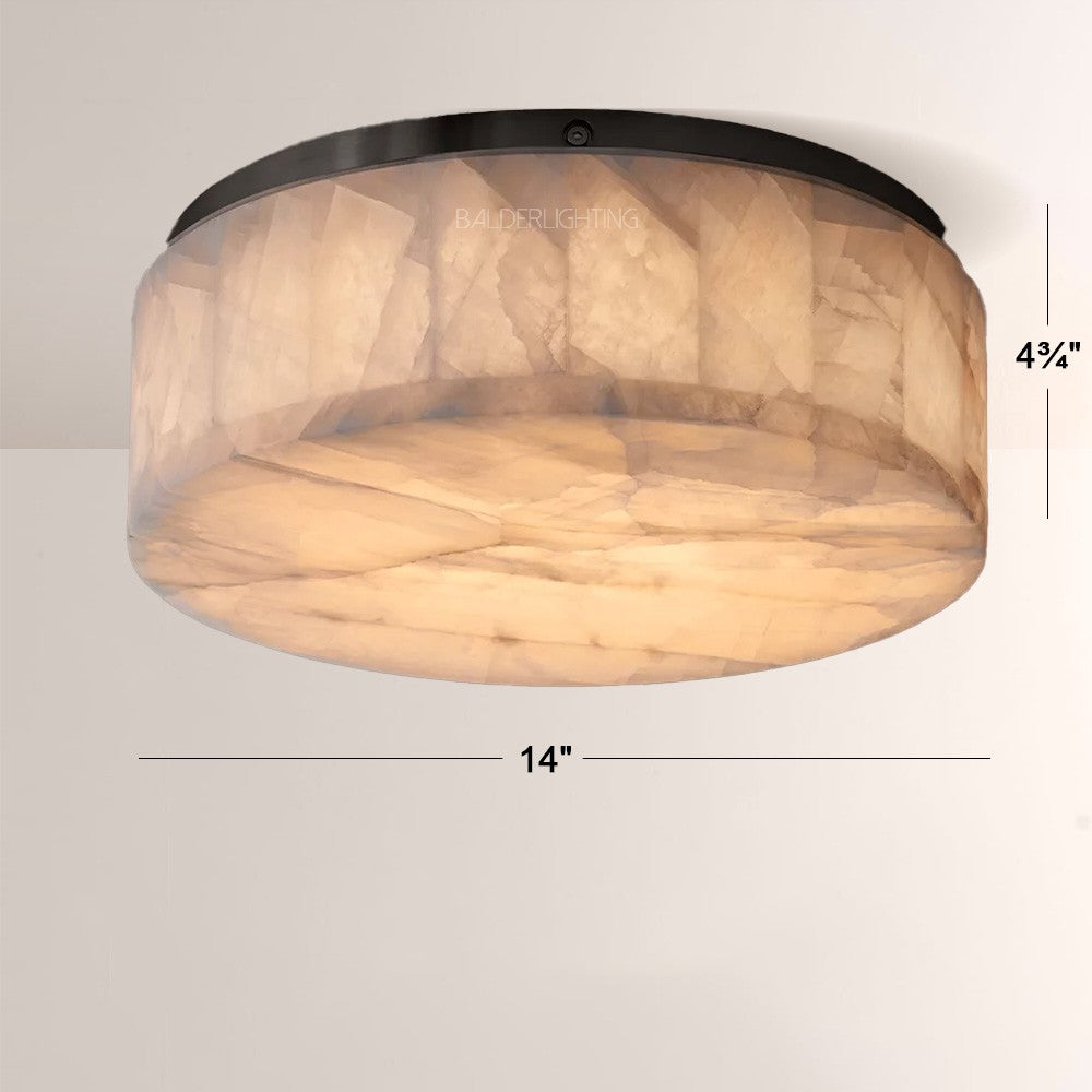 Rivage Calcite Round Flushmount 14"